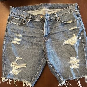 Distressed Denim Jean Shorts | Men's Sz 32 | Blue